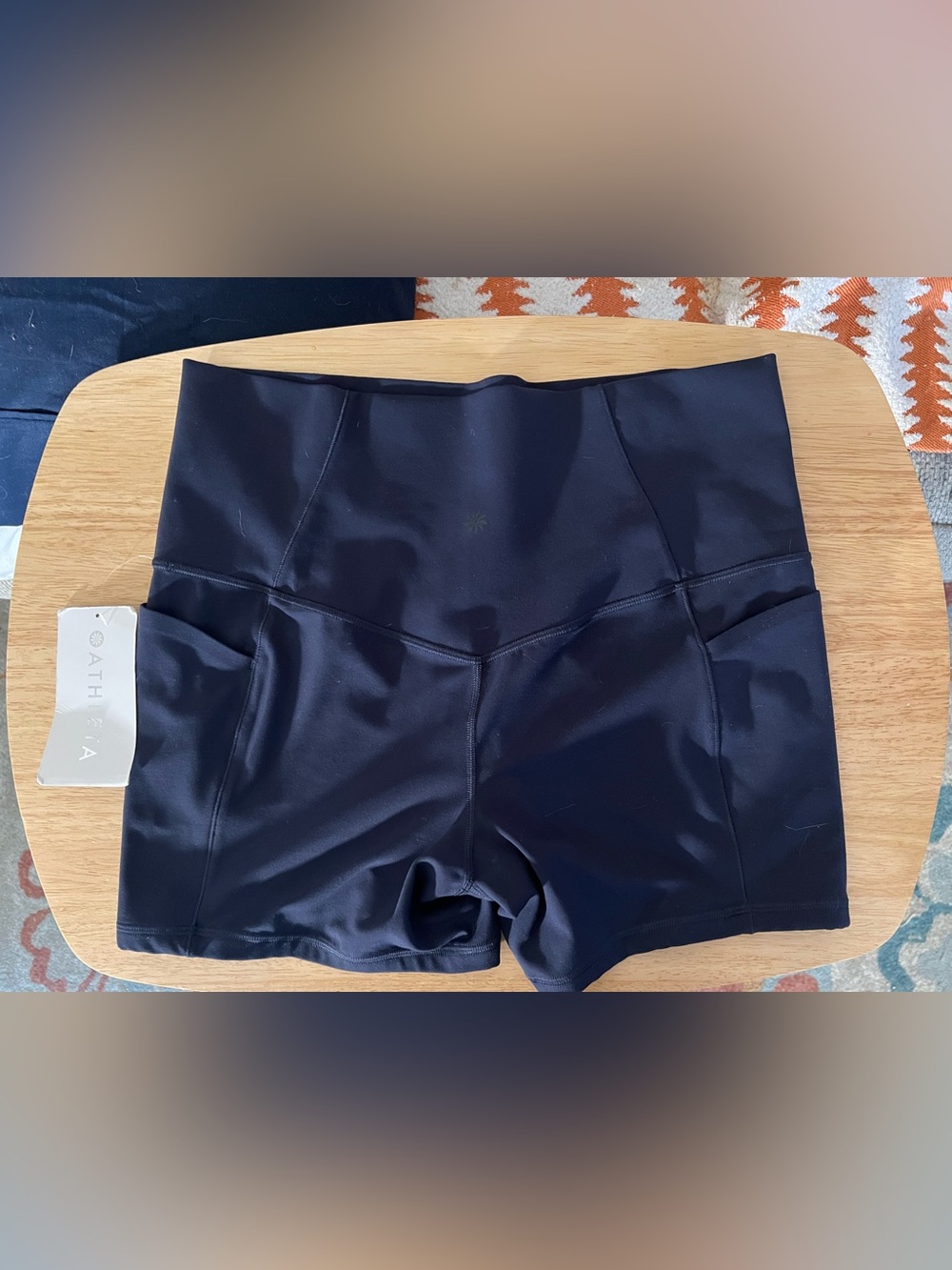 Athleta Navy Blue Salutation Stash Pocket 5” short